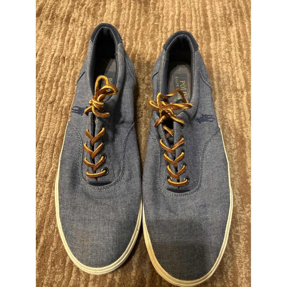 Polo Ralph Lauren Vaughn Canvas Sneakers‎ Casual Shoes Blue Mens Size 11.5